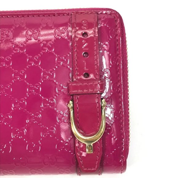 AUTHENTIC GUCCI Abbey GG pattern Guccissima Wallet Long Wallet enamel pink - Picture 11 of 15